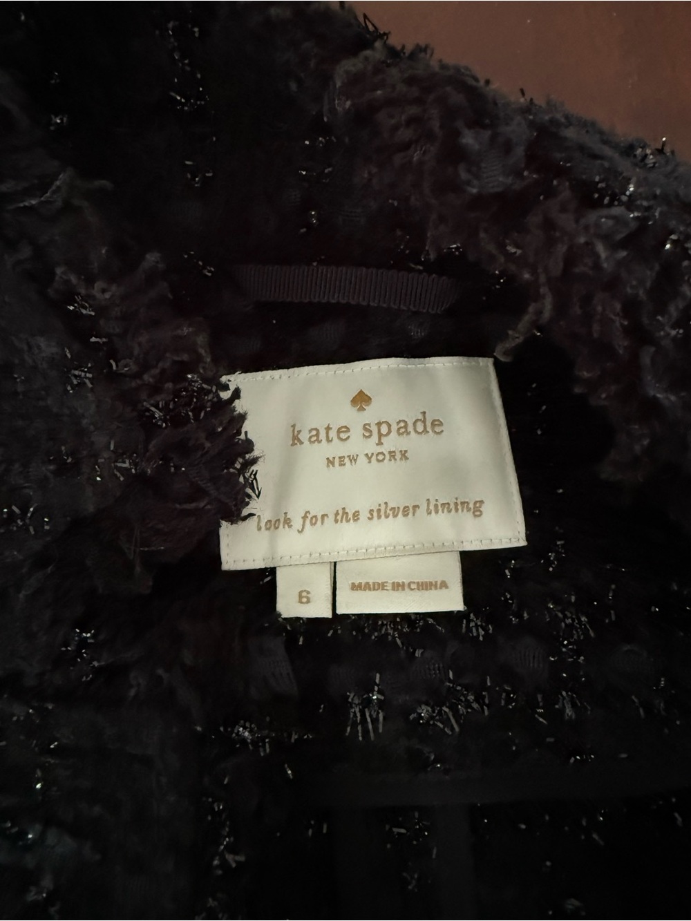 Kate Spade Black Tweed Women's Cropped Jacket - Picture 7 of 11